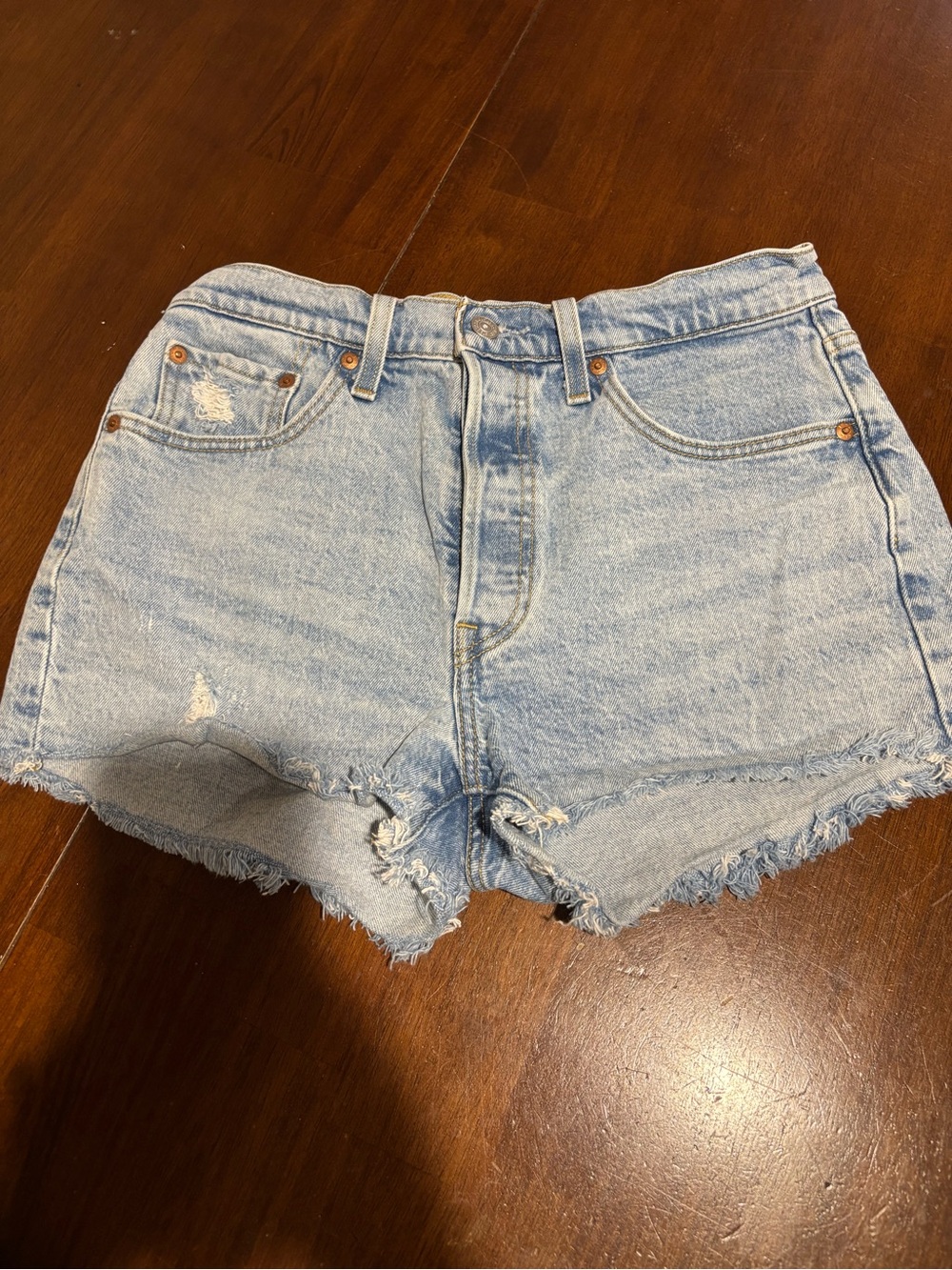 Levi Light Wash Denim Cutoff Shorts